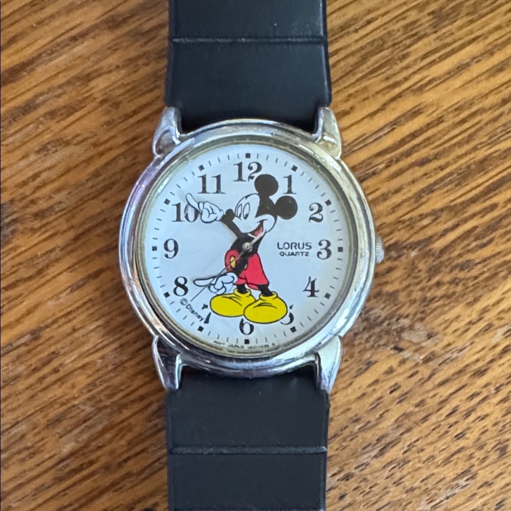 Disney Mickey Mouse Black and Silver Watch